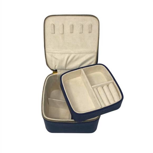 NEW HARPER JAMES women's grace classic jewelry case in navy - Picture 3 of 6
